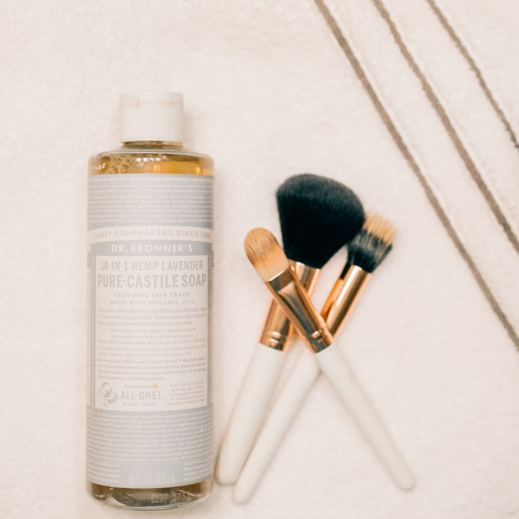 The Cheapest Way to Clean Makeup Brushes using Dr. Bronner's Castile Soap