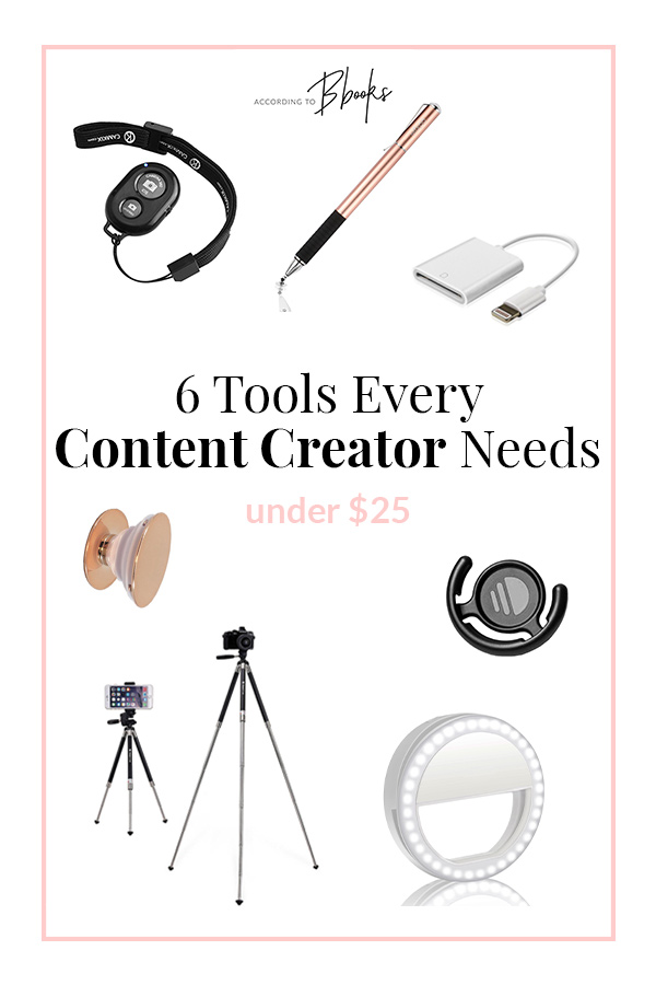 In 2018 there are SO many ways to create content that is is over-whelming. I put together my favorite tools to help create better content for blogs and videos like tripods, lighting, and more under $25!