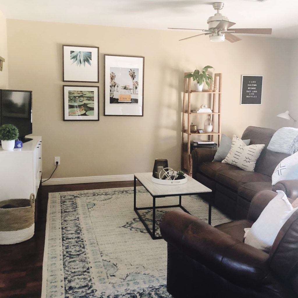 I re-did my living room! I used an online interior design service called Havenly to achieve the perfect look - even when combining my roommates' furniture! Click to see the before and afters!